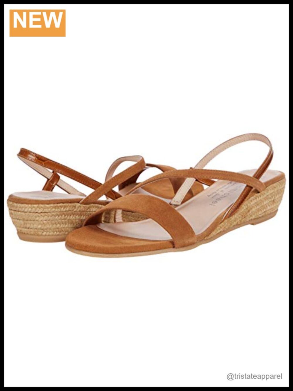 Wedge Sandal Leather Sole Slingback Buckle 1.5" Heel Round Toe